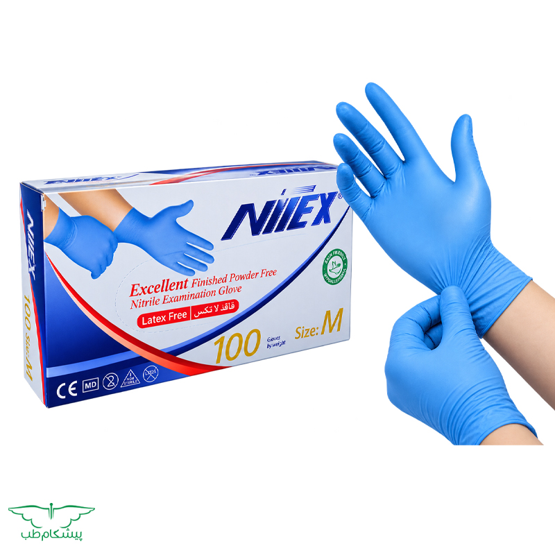 دستکش نیتریل آبی نیتکس