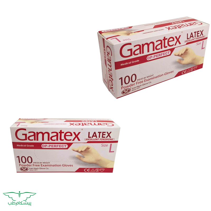 gamatex-latex-glove-size-large دستکش لاتکس سایز لارج