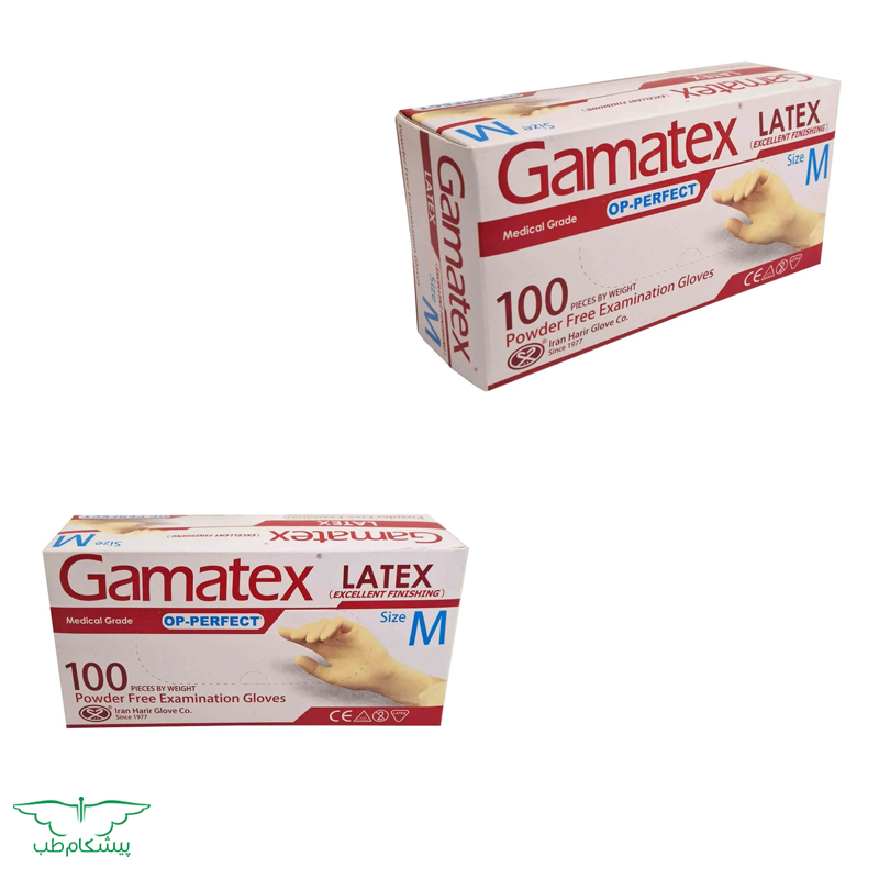 gamatex-latex-glove-size-medium دستکش لاتکس گاماتکس سایز مدیوم